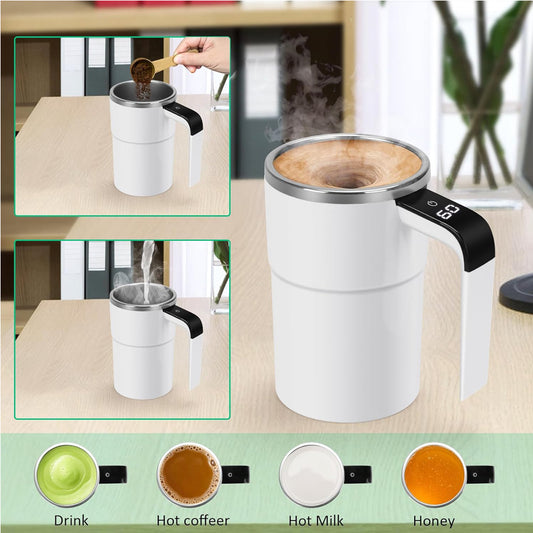 Self-Stirring Coffee Mug with Temperature Display